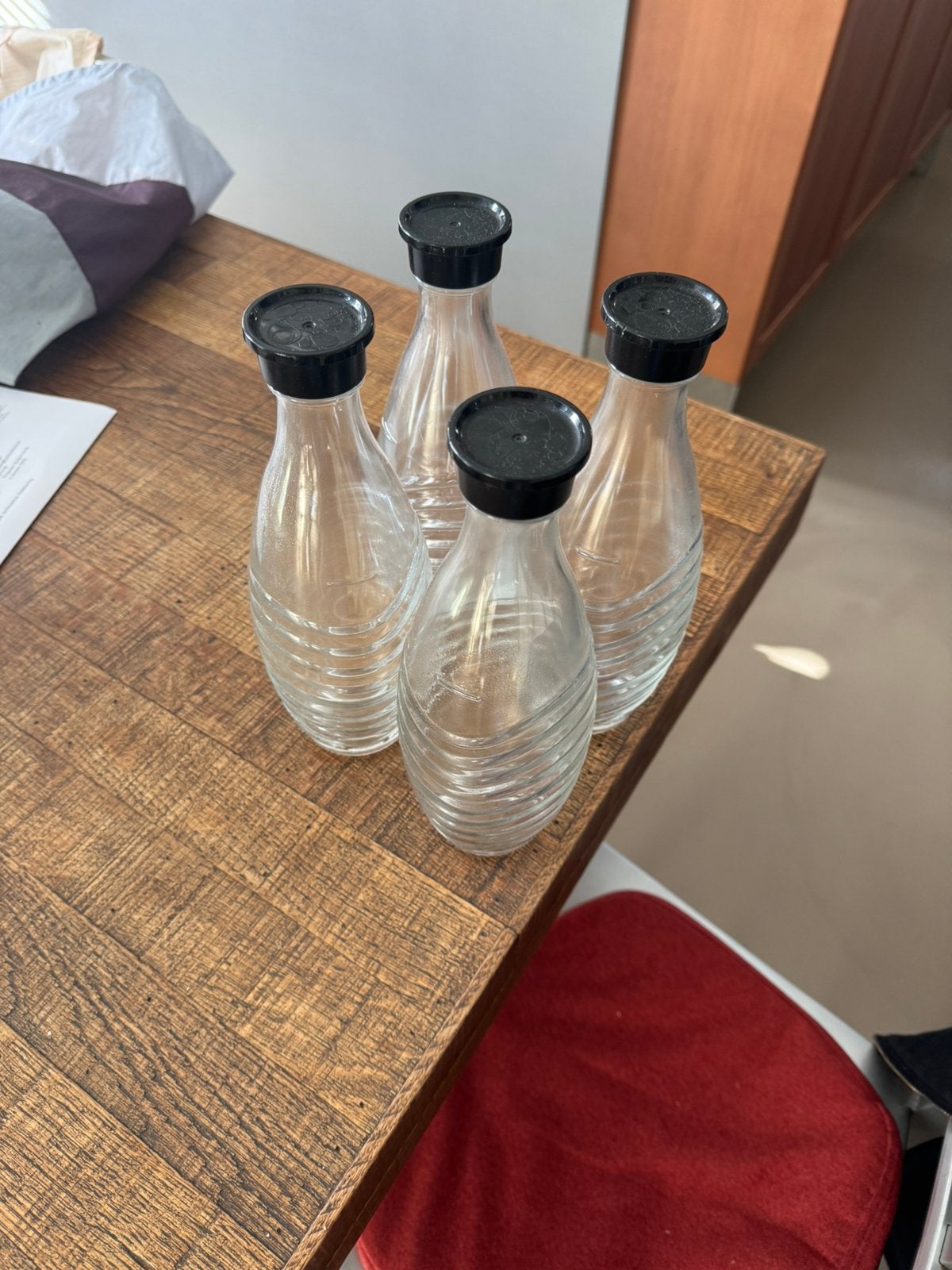 Sodastream glazen flessen 4x, Ophalen, Zo goed als nieuw