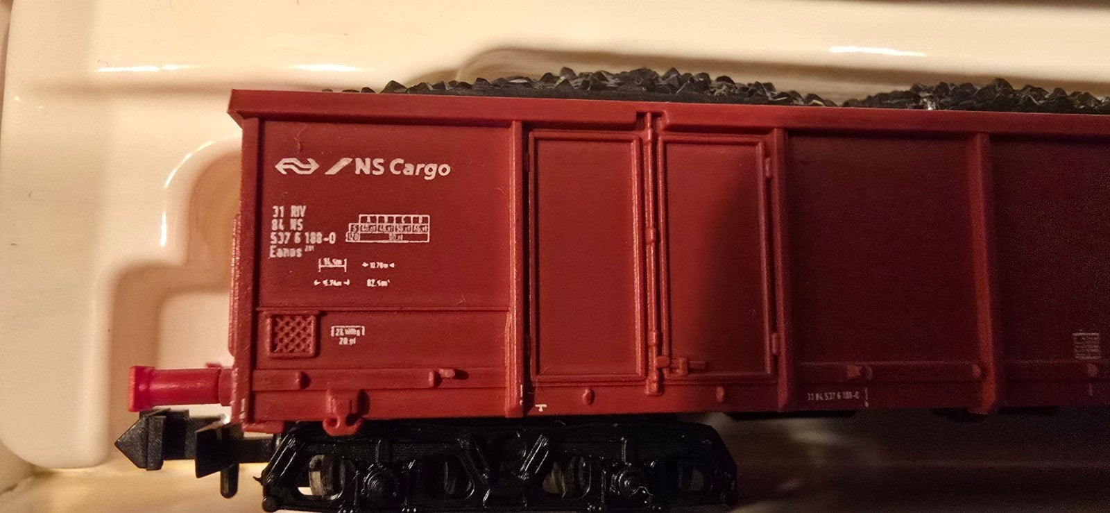 Roco n-spoor 25258 Eanos rood NS Cargo 4x top ovp., Gebruikt, Gelijkstroom, Wagon, Ophalen of Verzenden