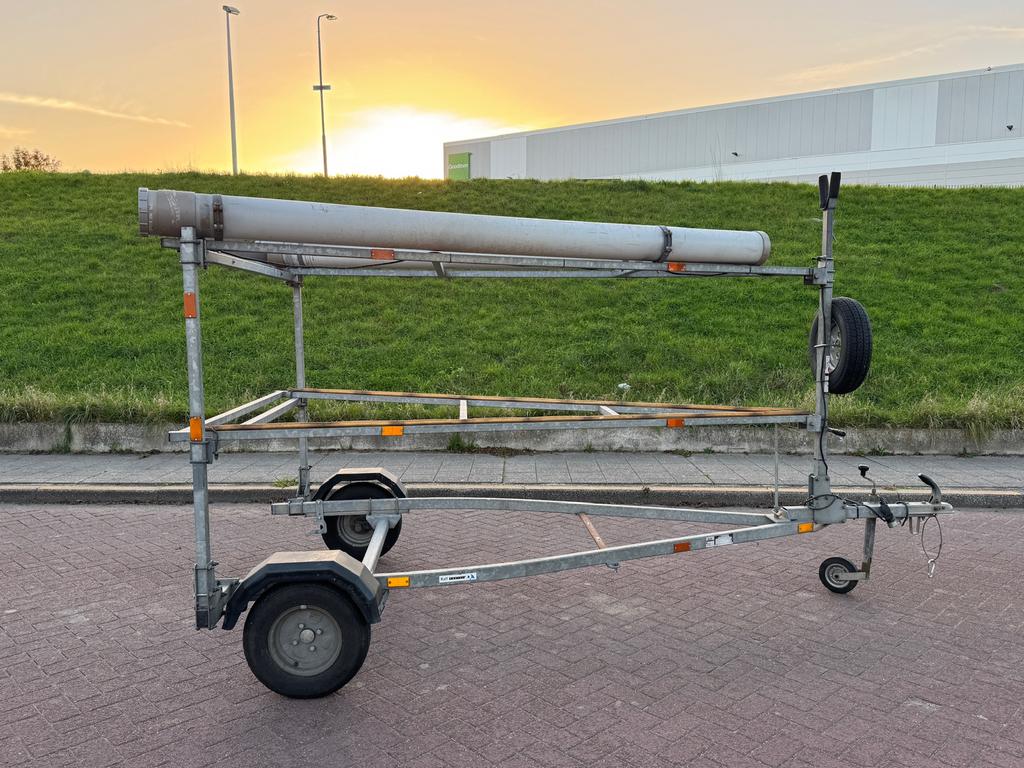 KALF Dubbele wegtrailer voor 2 Laser/Splash zeilboten, Watersport en Boten, Ophalen, Gebruikt, Overige typen