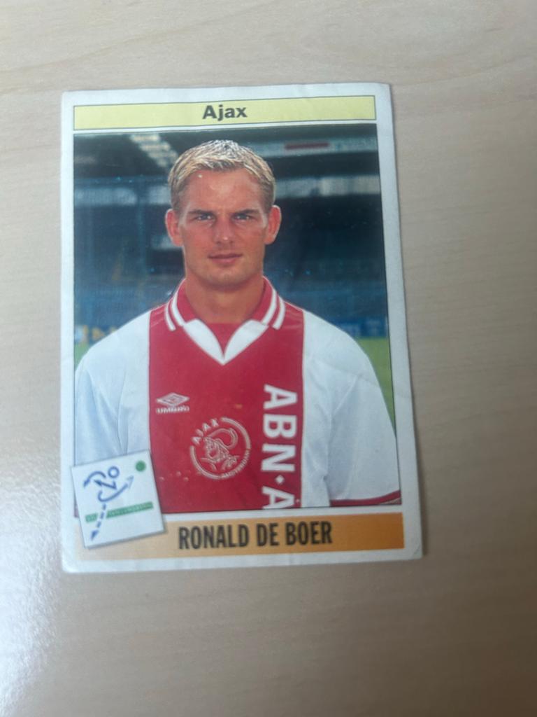 Voetbalplaatje Ronald de Boer - Ajax - Voetbal95, Verzamelen, Ophalen of Verzenden, Zo goed als nieuw, Ajax, Poster, Plaatje of Sticker