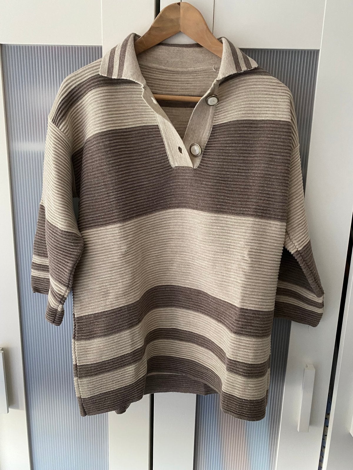 Weinig gedragen 2 delig huispak, maat XL., Ophalen of Verzenden, Zo goed als nieuw, Maat 46/48 (XL) of groter, Beige
