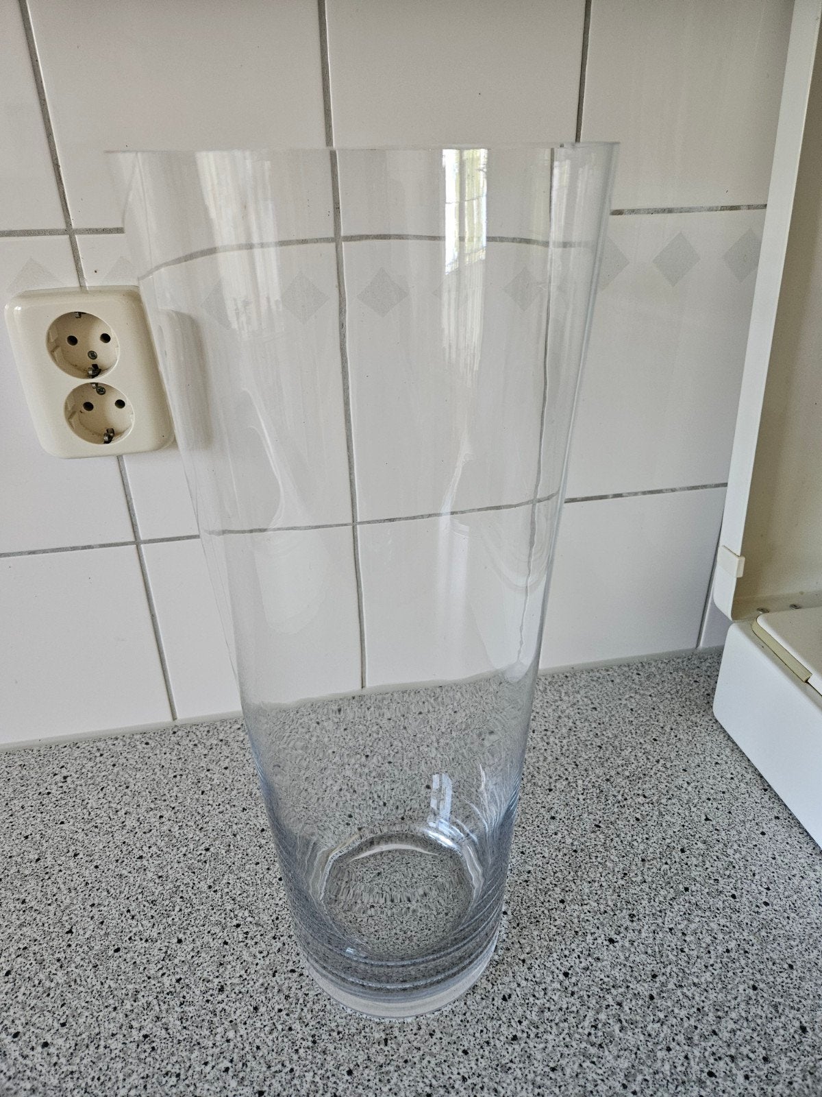 1 grote vaas  van glas,zonder lampjes hoog 41 cm., Ophalen, Glas, 41 cm