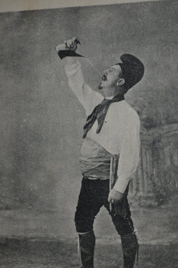 frankrijk 1919 Catalaan met glazen wijnkruik porro, Verzamelen, Ophalen of Verzenden, Voor 1920, Gelopen, Sterren en Beroemdheden