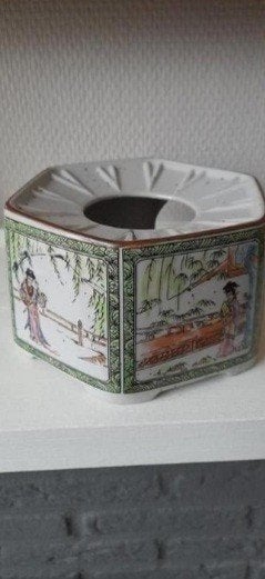 Vintage retro origineel aardewerk theelicht, Japan print, Ophalen of Verzenden