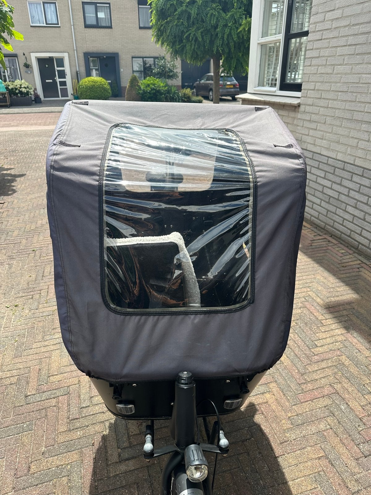 Huif in goede staat, vogue carry 2 - Ideaal met regen, Fietsen en Brommers, Fietsen | Bakfietsen, Gebruikt, Huif, 2 kinderen, Schijfrem