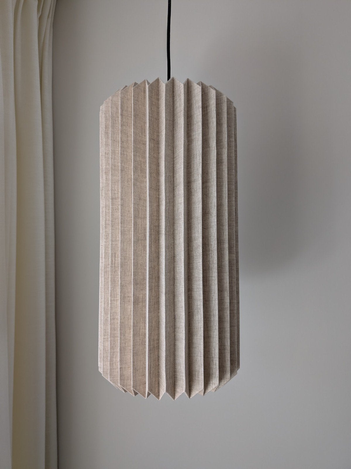 Cilinder hanglamp, Beige, Rond, Zo goed als nieuw, 51 cm