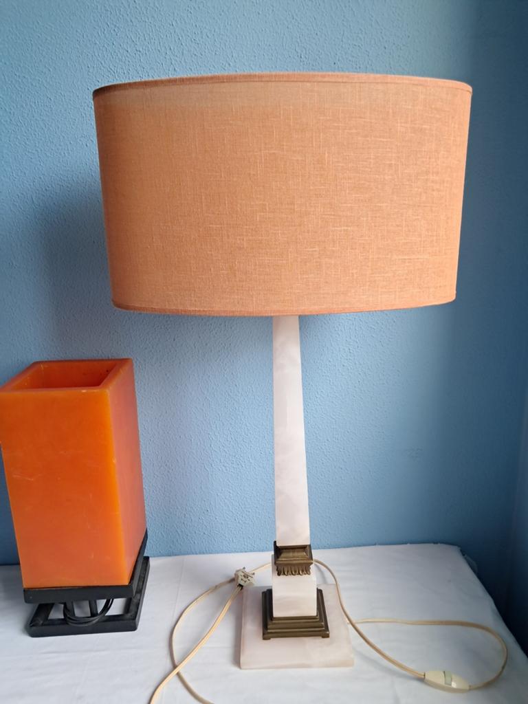 Prachtige combinatie van tafellamp met lampenkap. Samen:, Ophalen of Verzenden