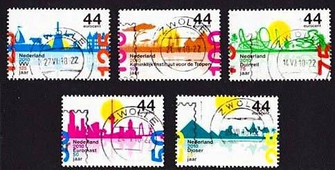 Jubileumzegels 2010, Verzenden, Na 1940, Gestempeld