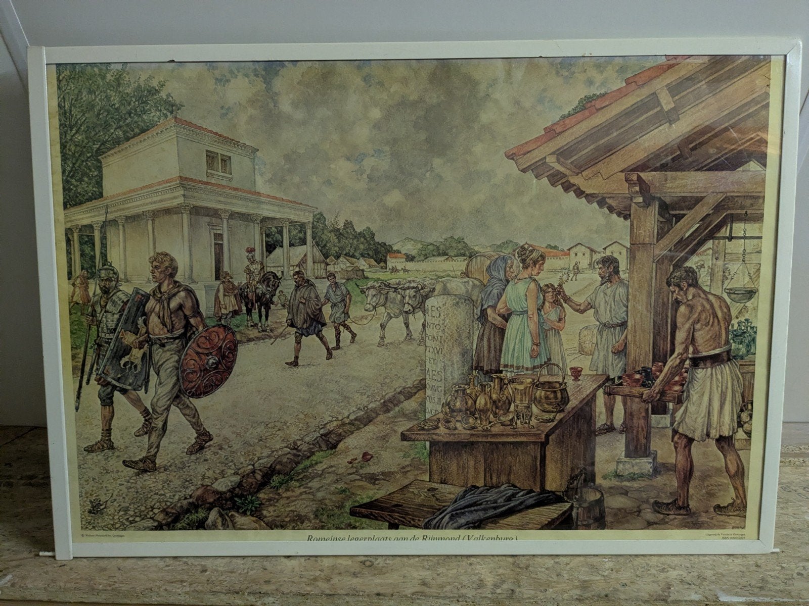 Oude schoolplaat Romeinse legerplaats Valkenburg, Ophalen of Verzenden