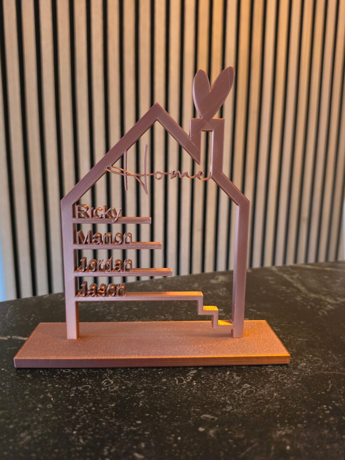 Gepersonaliseerd 3D-geprint huisdecoratie met namen, Meerkleurig, Nieuw, Kunststof, Ophalen of Verzenden