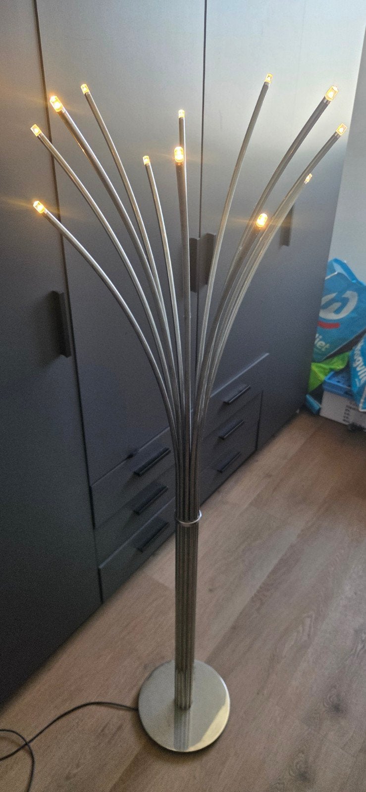 Moderne vloerlamp met meerdere lichtpunten, Ophalen, Gebruikt, Overige fittingen, Metaal