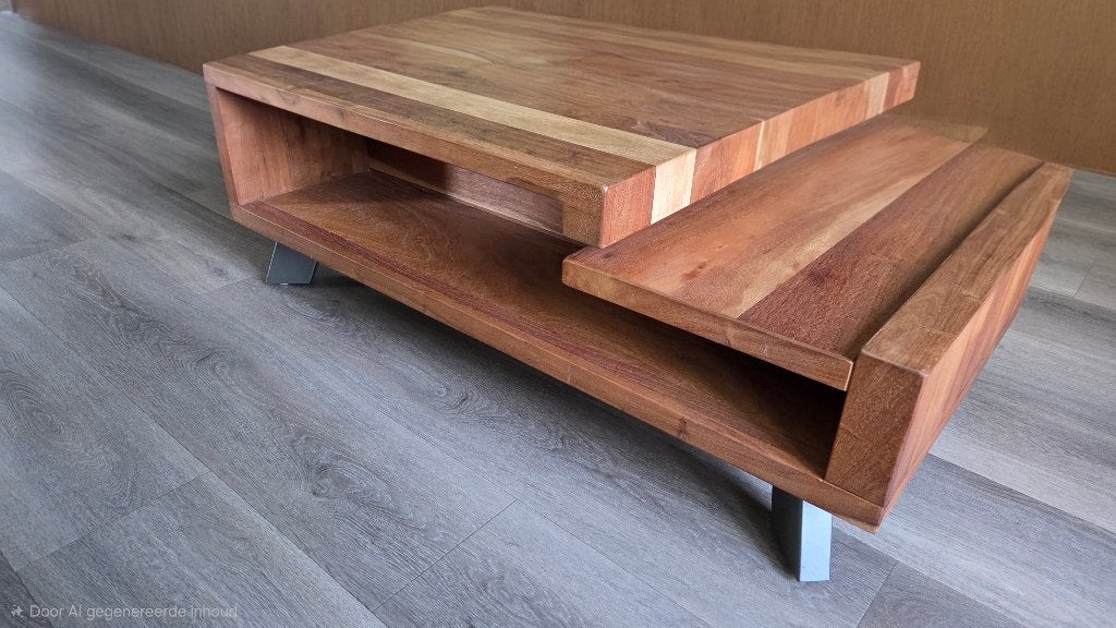 Salontafel massief hout, Ophalen, Overige materialen, 100 tot 150 cm, 50 tot 100 cm