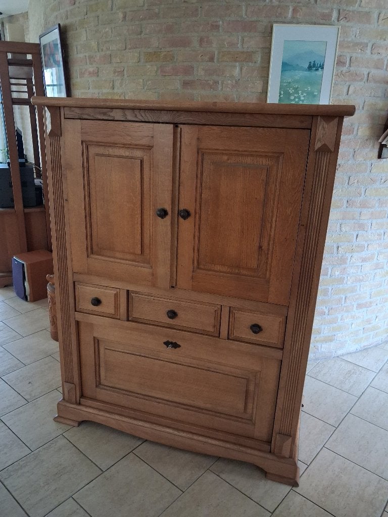 TV kast eiken, Ophalen, Gebruikt, 100 tot 150 cm, 100 tot 150 cm