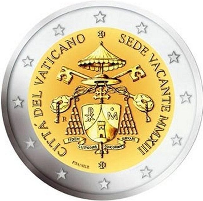 Vaticaan 2 euro Sede Vacante 2013 in blister - zeer schaars, Ophalen of Verzenden, Vaticaanstad, 2 euro, Setje