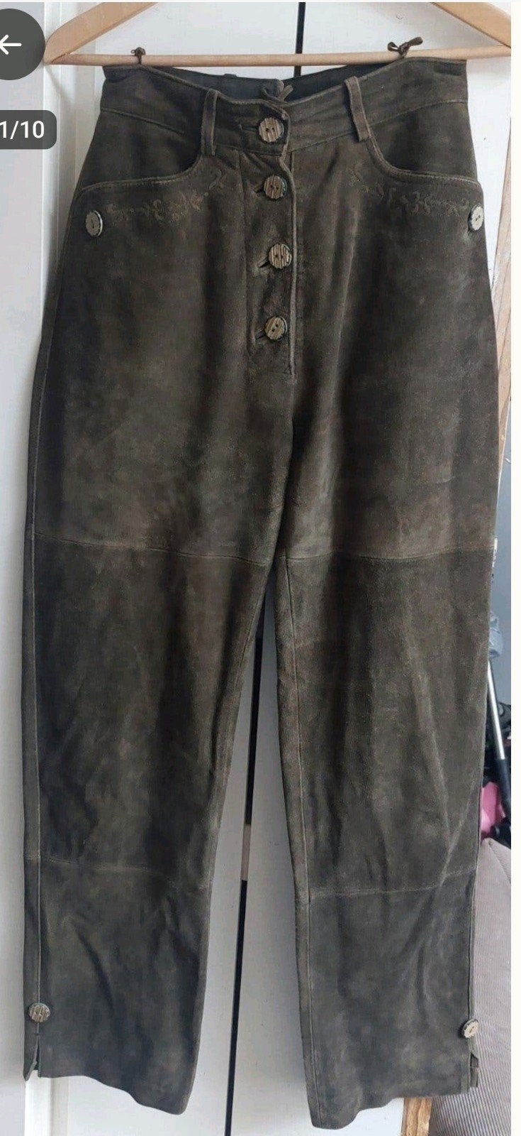 Prachtige Vintage Distler Original Suède Lederhose maat 38, Kleding | Dames, Maat 38/40 (M), Overige typen, ., Ophalen of Verzenden