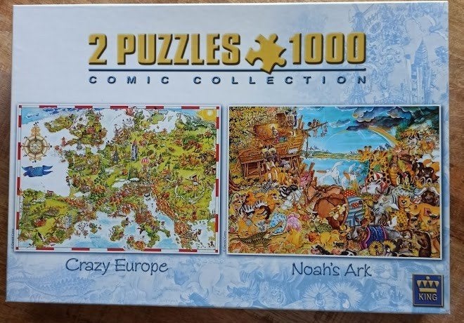 Puzzel Europa en Ark van Noach; elk 1000 stukjes, Ophalen of Verzenden, 500 t/m 1500 stukjes, Legpuzzel