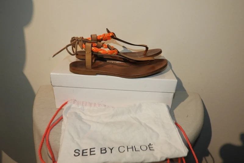 See by Chloe leren sandaaltjes Ibiza styl met doos 36