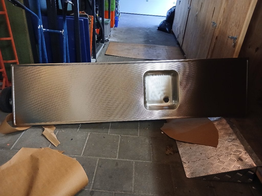 Nieuw Reginox RVS aanrechtblad van wafelstructuur (2 stuks), Ophalen, Reginox, Nieuw, 200 cm of meer