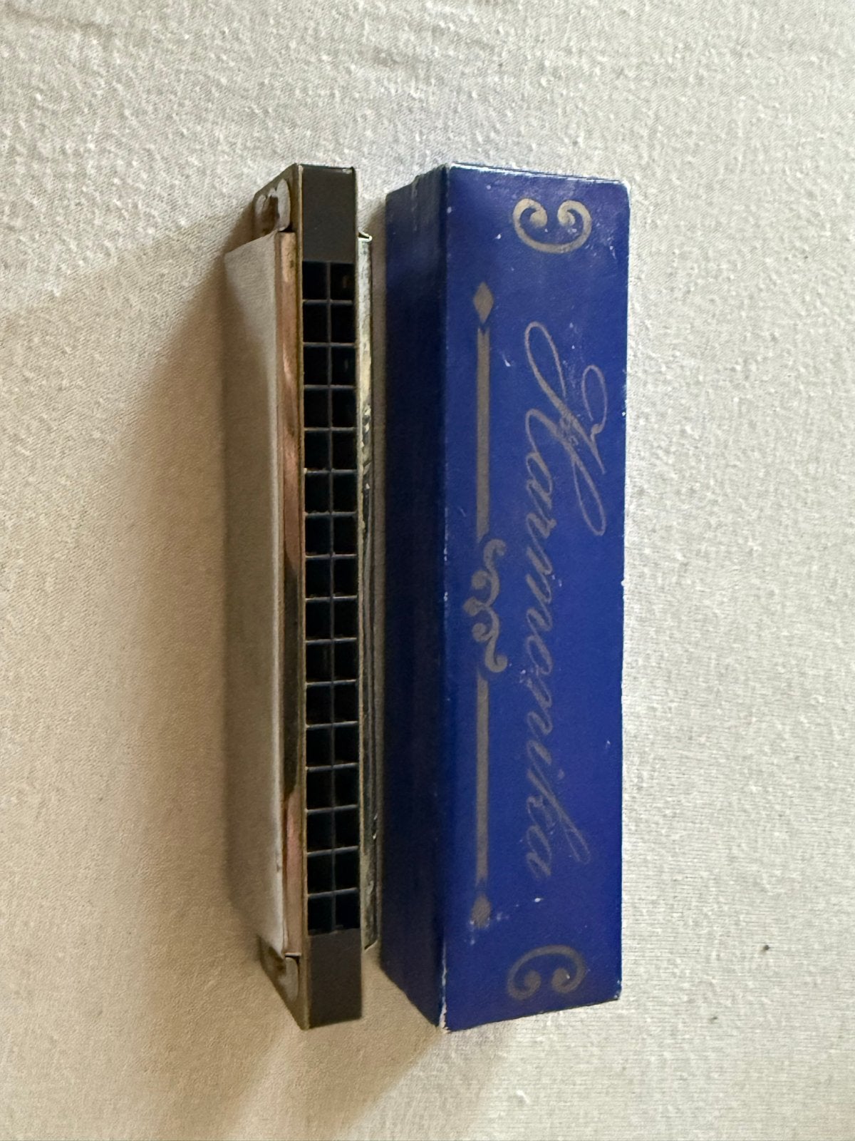 Vintage Mondharmonica C met doosje, Gebruikt, C-mondharmonica, Ophalen of Verzenden, Met koffer of doosje