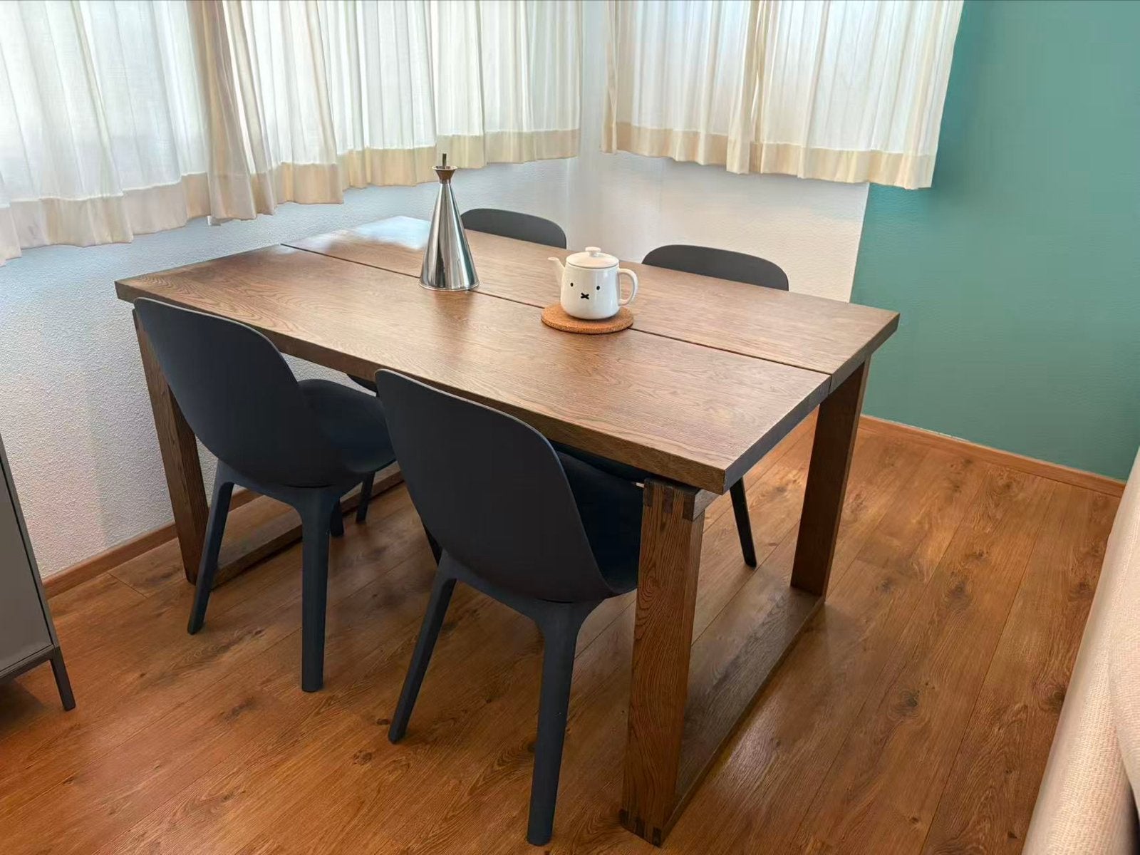 Zo goed als nieuwe IKEA MÖRBYLÅNGA eettafel (140x85 cm), Huis en Inrichting, Ophalen, 100 tot 150 cm, Eikenhout, 50 tot 100 cm