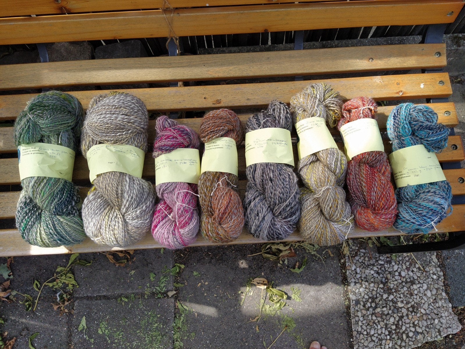 Zelfgesponnen strengen wol Merino/Bergschaap/IJslandse, Ophalen of Verzenden, Nieuw, Breien of Haken, Wol of Garen