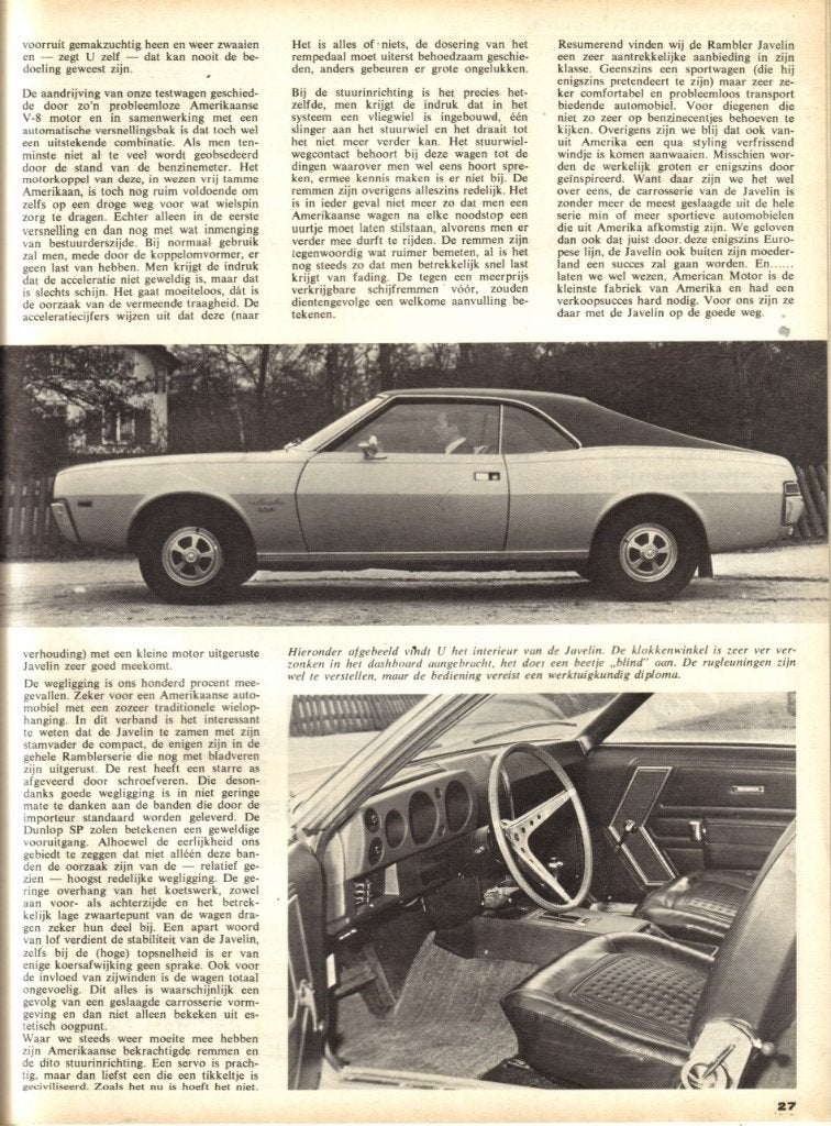 Autovisie test Rambler Javelin SST Februari 1968, Ophalen of Verzenden, Gelezen, Algemeen