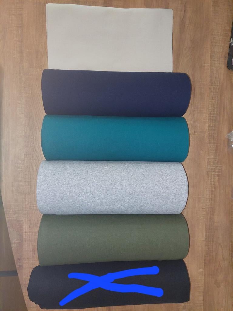 boordstof donkerblauw, beige, groen en zwart, Blauw, Ophalen of Verzenden, 30 tot 120 cm, Katoen