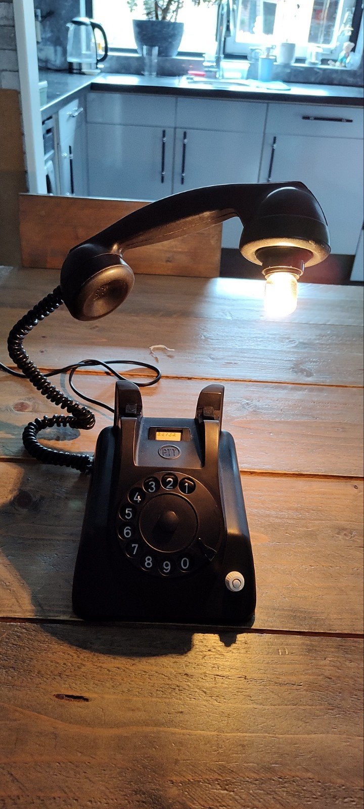 Unieke PTT Bakelieten Telefoon Tafellamp - Vintage Design, Ophalen of Verzenden
