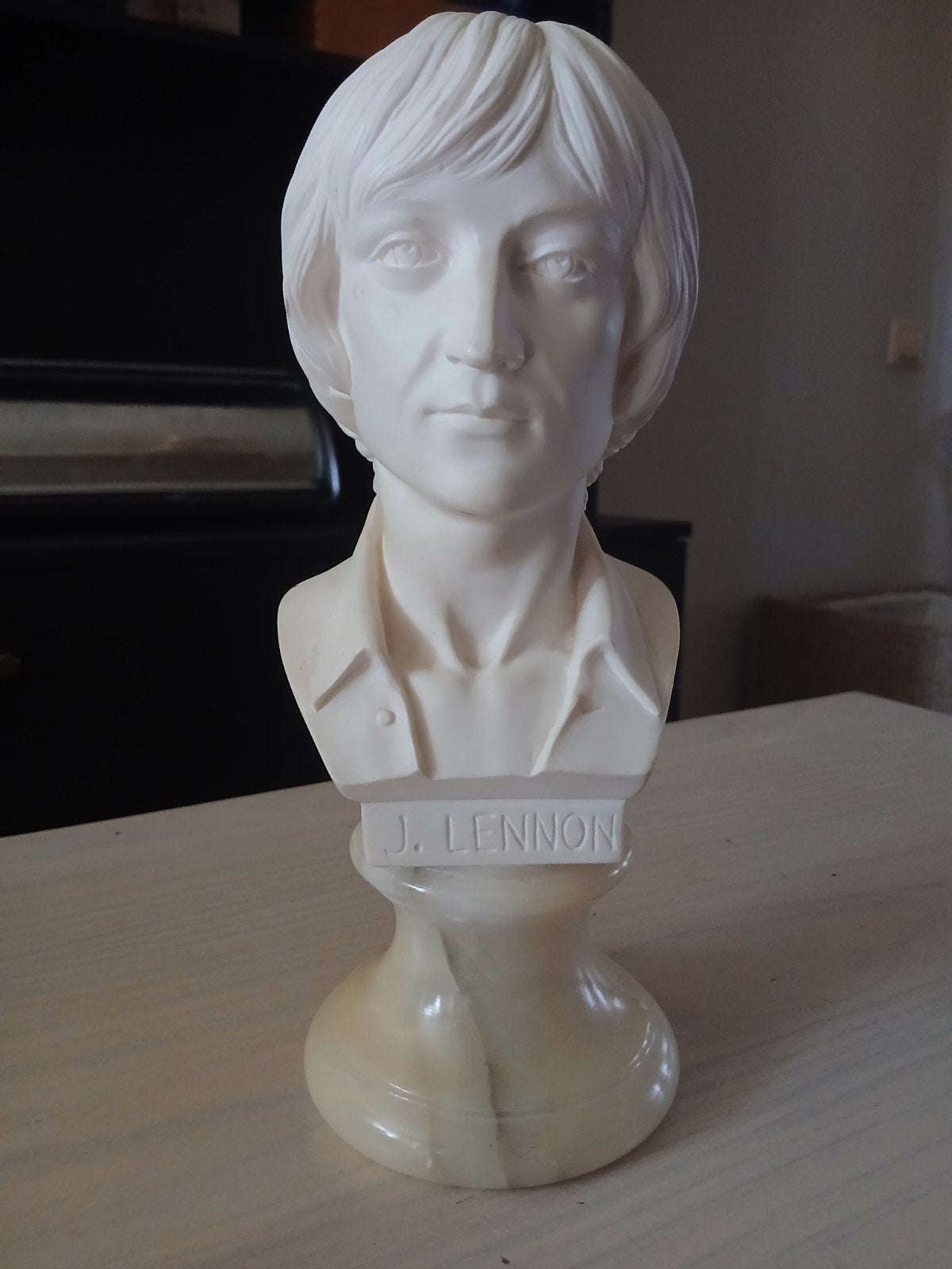 Zeldzame Volterra albasten buste John Lennon, Buste, Handgemaakt, Ophalen of Verzenden, 20 - 50 cm