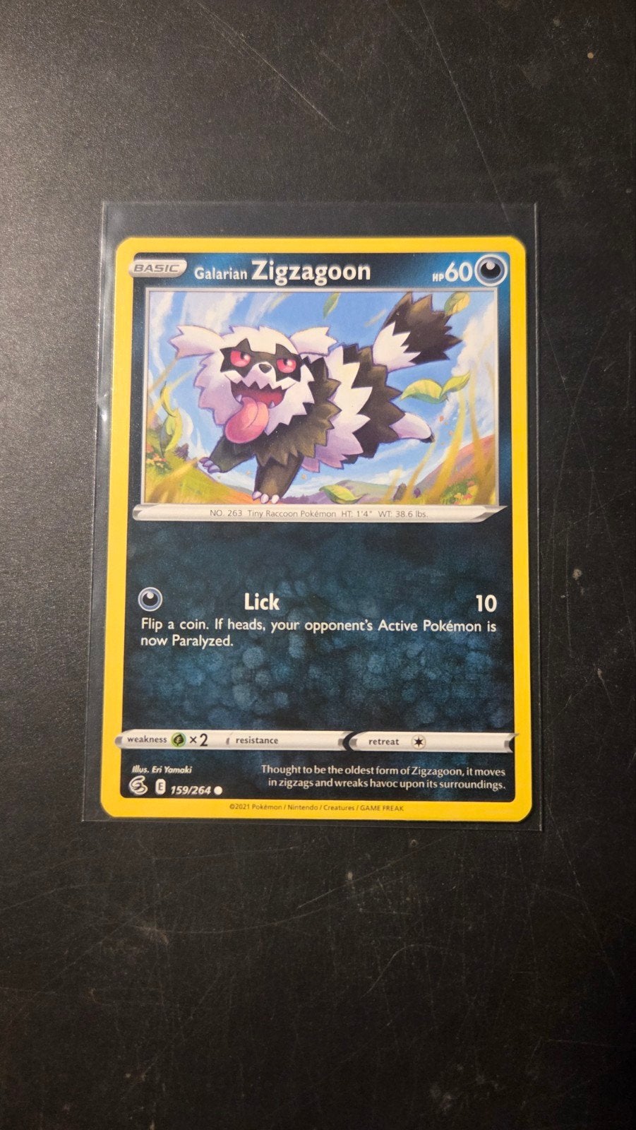 Galarian Zigzagoon 159/264 Fysion Strike Pokémon Kaart, Verzenden, Zo goed als nieuw, Losse kaart