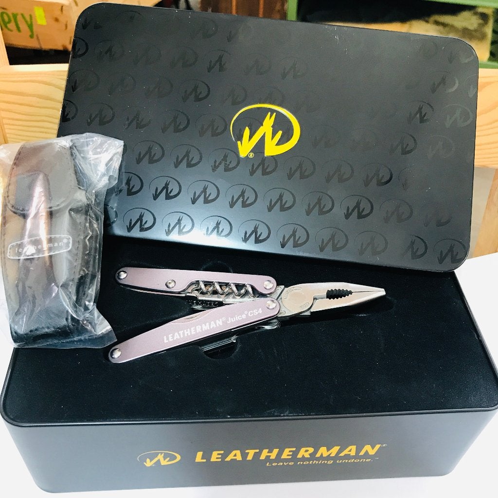 Leatherman Juice CS4 Gray New In Collectors Tin + SHEATH ,, Maarten@MrMultitool.com, Nieuw, Ophalen of Verzenden, MrMultitool.com