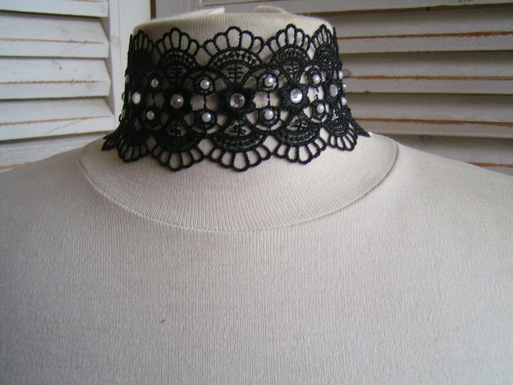 ketting Victoriaanse stijl nr ZZ 1293, Ophalen, Overige materialen, Zwart, Nieuw
