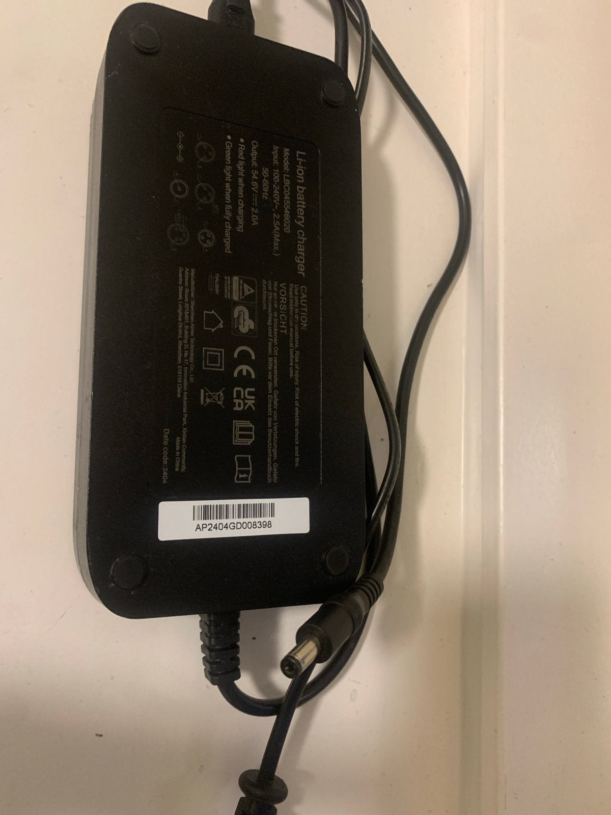 Li-ion acculader voor Fatbike - 54.6V 2.0A, Ophalen, Gebruikt