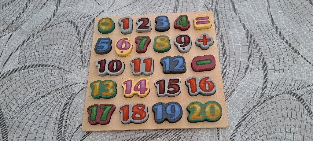 Cijfer Puzzel Hout, Ophalen, 10 tot 50 stukjes, Zo goed als nieuw, Van hout