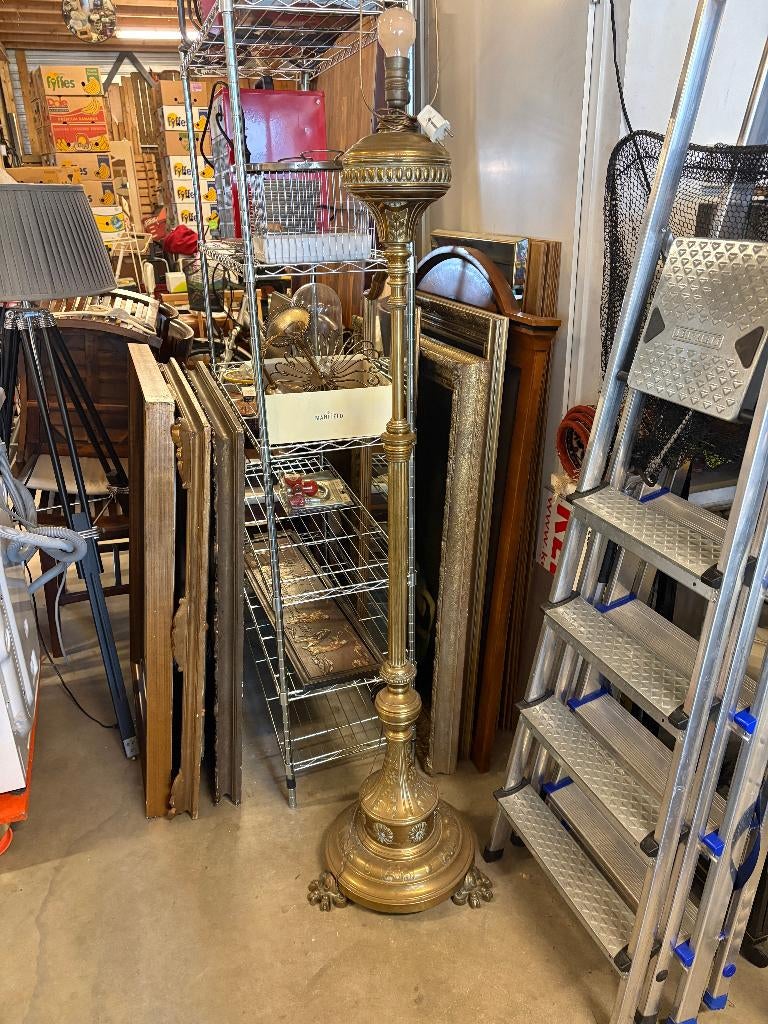 antieke vloerlamp, Antiek, Gebruikt, Ophalen of Verzenden, Stof