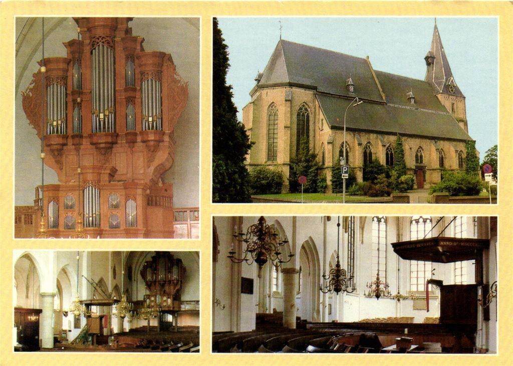 Ned. Herv. Kerk Aalten - 4 afb - gelopen, Verzamelen, Ansichtkaarten | Nederland, Gelopen, Noord-Brabant, Voor 1920, Ophalen of Verzenden