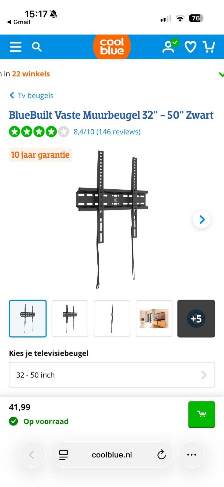 TV muurbeugel, Ophalen, Nieuw