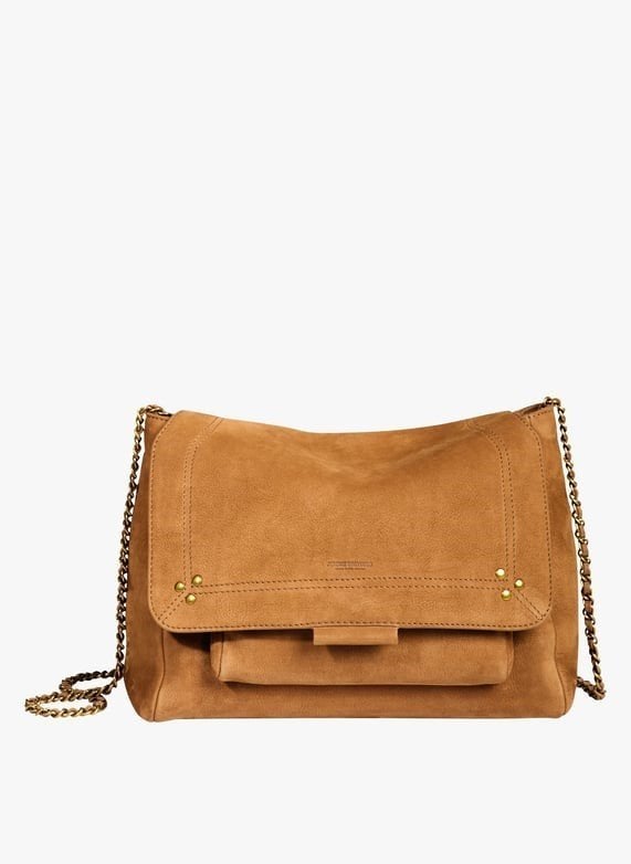 jerome dreyfuss lulu cognac suede crossbody bag tas | m, Ophalen of Verzenden, Nieuw, Bruin, Handtas