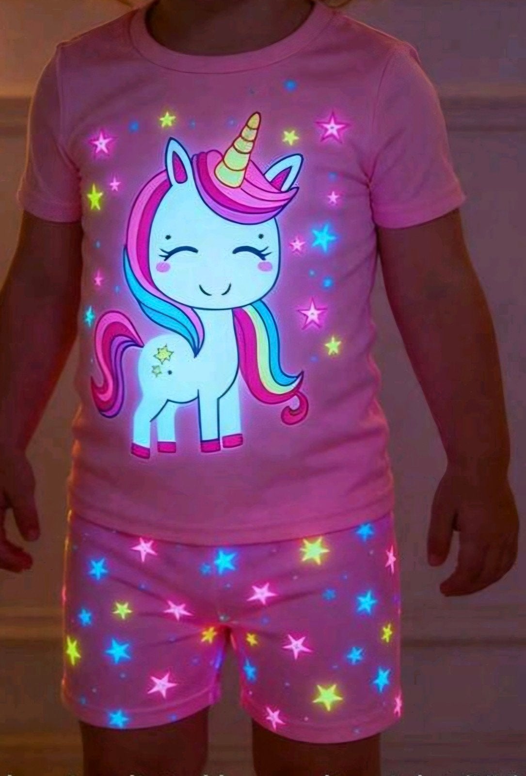 Glow in the Dark Unicorn Pyjama voor Kinderen, Ophalen of Verzenden, Nieuw, Onbekend, Meisje