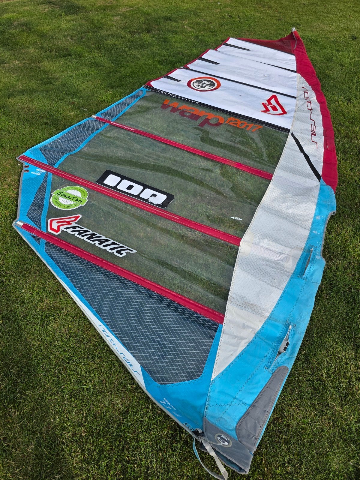 North Sails Warp F2017 7.7m² windsurfzeil, Ophalen, 6.5 m² tot 8 m², North Sails, Zeil