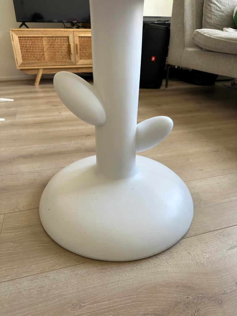 Witte bloem bijzettafel/krukje, Ophalen, Zo goed als nieuw