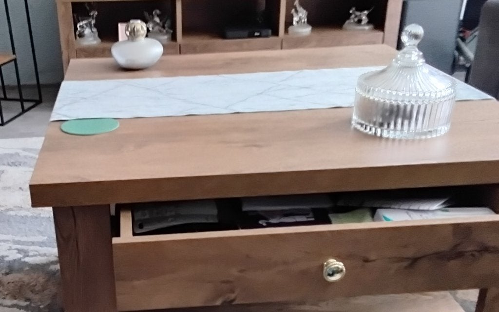 Salontafel wild eike kleur 80x80 cm, Ophalen, 50 – 75, 50 tot 100 cm, Vierkant