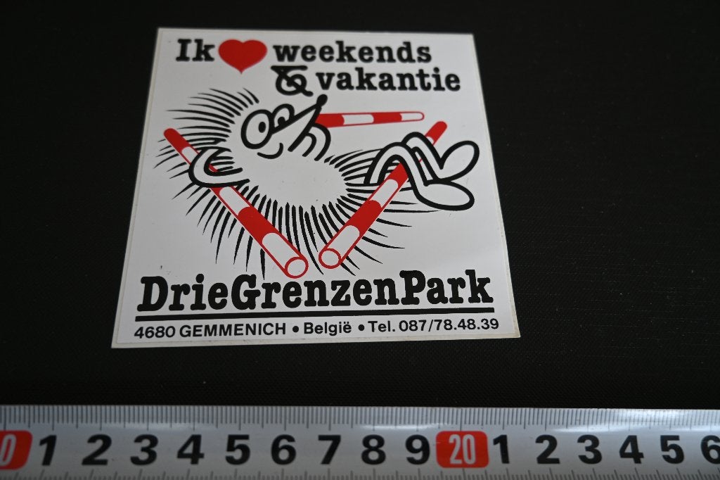 sticker België Gemmenich Drie Grenzen Park Weekends Vakantie, Ophalen, Zo goed als nieuw