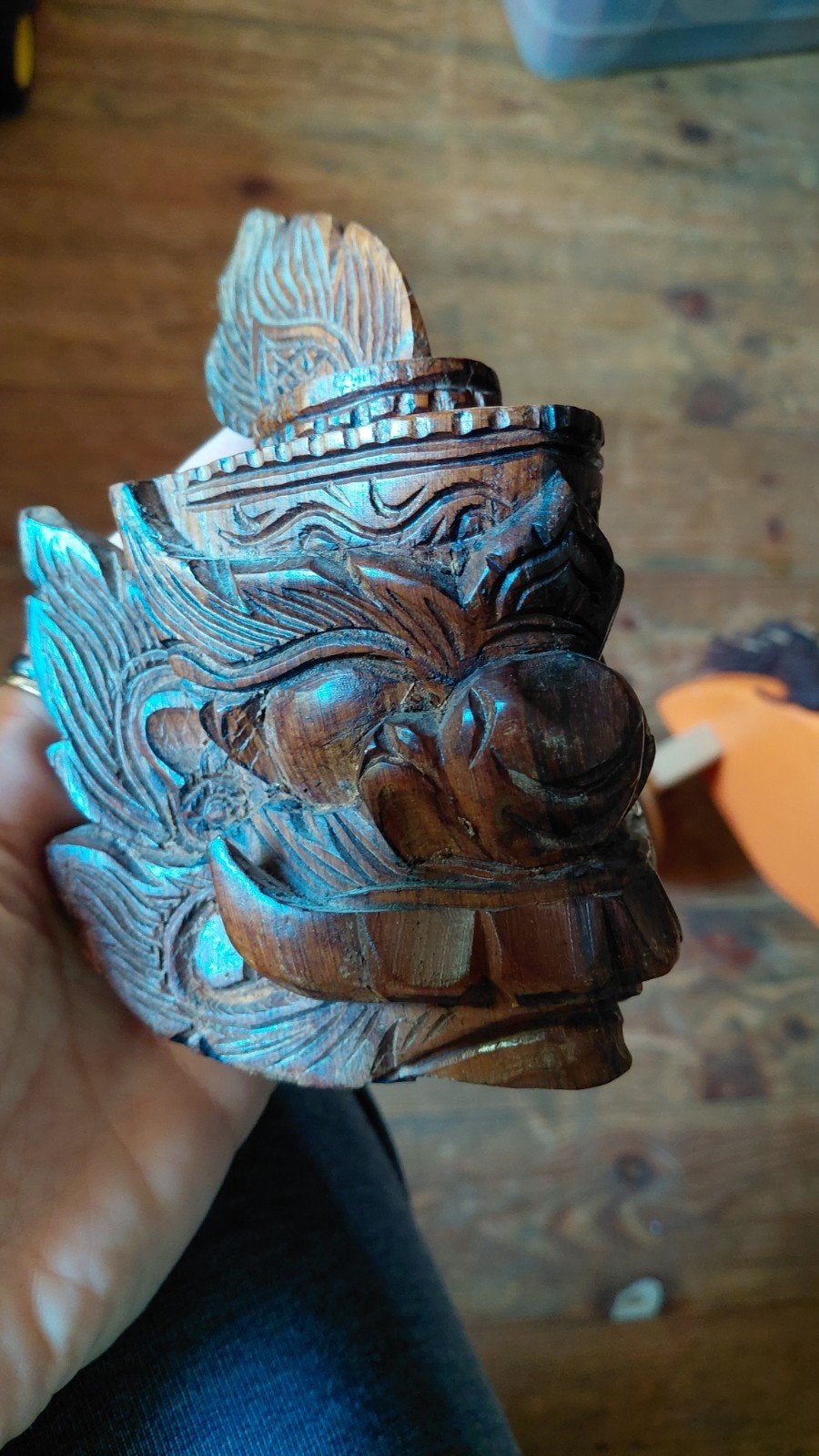 hout beeld Bali leeuw, Ophalen of Verzenden
