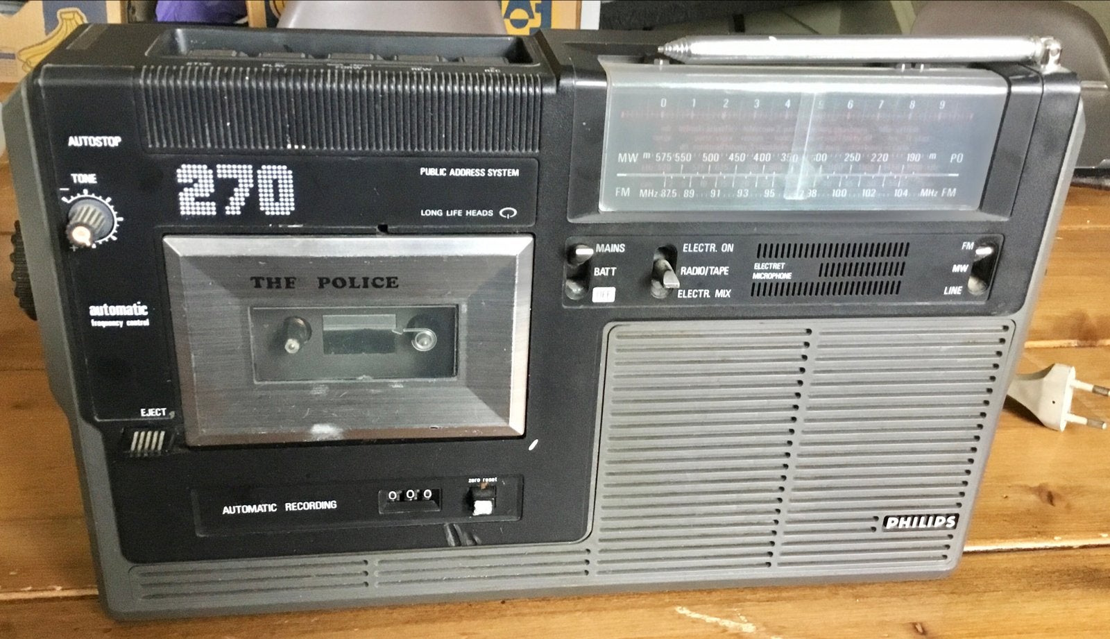VINTAGE PHILIPS 270 RADIO CASSETTE RECORDER., Ophalen of Verzenden, Gebruikt, Transistorradio