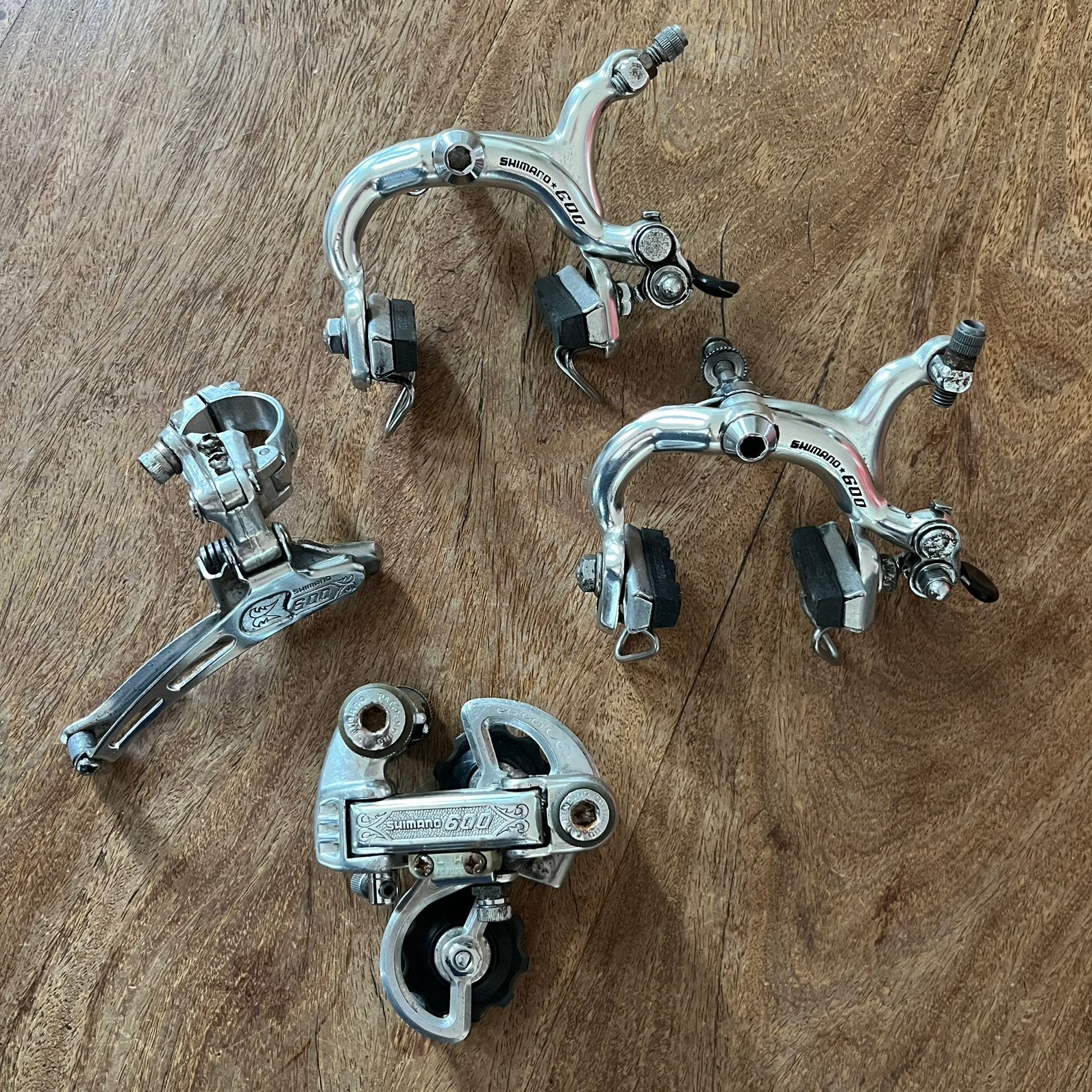 Vintage Shimano 600 Arabesque onderdelen, Gebruikt, Ophalen of Verzenden, Derailleur of Ketting, Aluminium