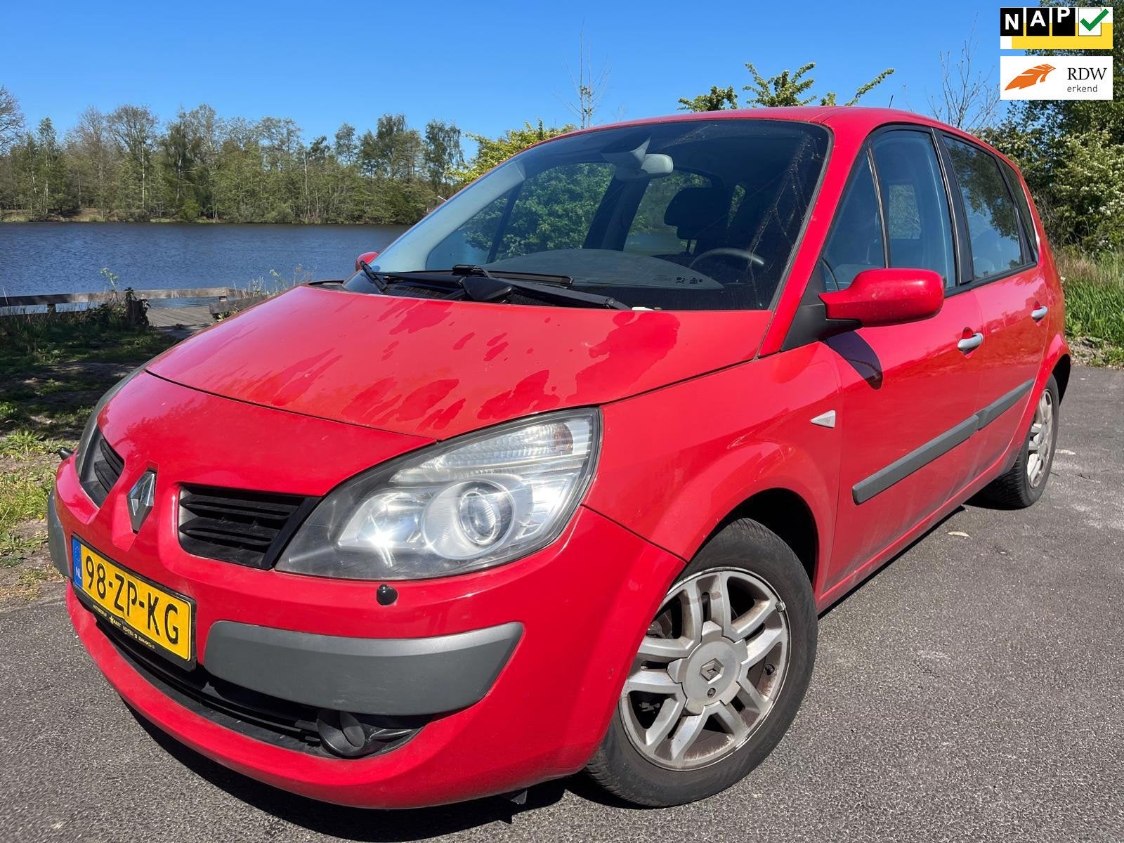 Renault Scénic 1.6-16V Tech Line | Automaat | 5-drs | APK a, Auto's, Gebruikt, 4 cilinders, Origineel Nederlands, Bedrijf