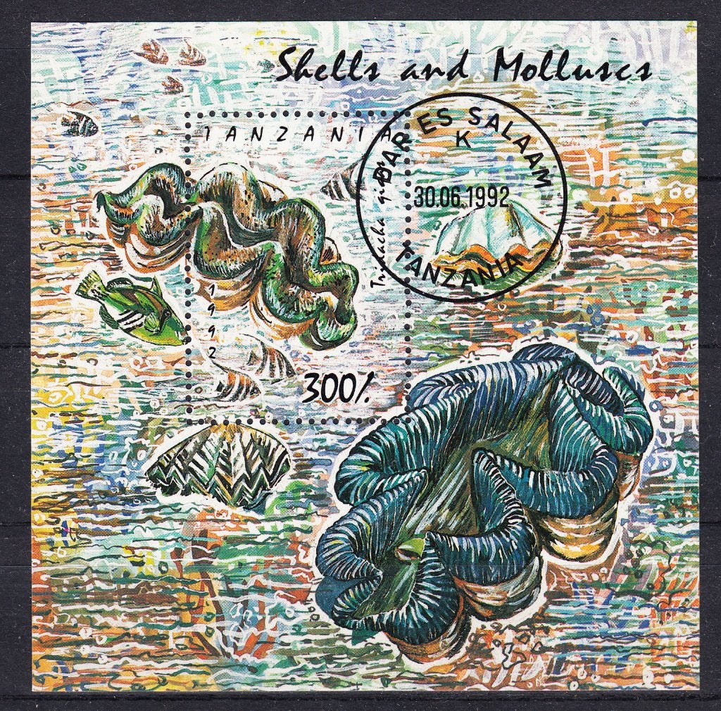 B1 - Tanzania michel blok 179 gestempeld , Reuzenmossel, Verzenden, Tanzania, Gestempeld