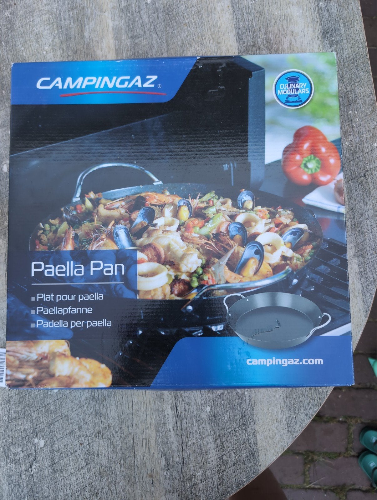 Campingaz Paella Pan - 1 vakantie gebruikt, Ophalen, Overige typen, Zo goed als nieuw, Zwart