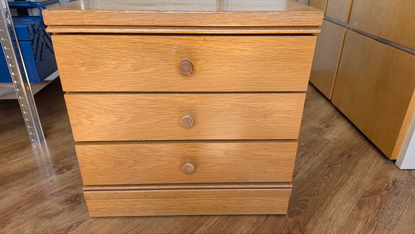 Houten ladekast met 3 laden, Huis en Inrichting, Kasten | Ladekasten, Ophalen, Gebruikt, 50 tot 100 cm, 3 of 4 laden